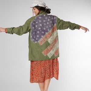 Free People Spruce Military Shirt Jacket small